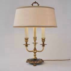 Bouillotte table lamp, Maison Charles, brass & gilt metal, 1940`s, French